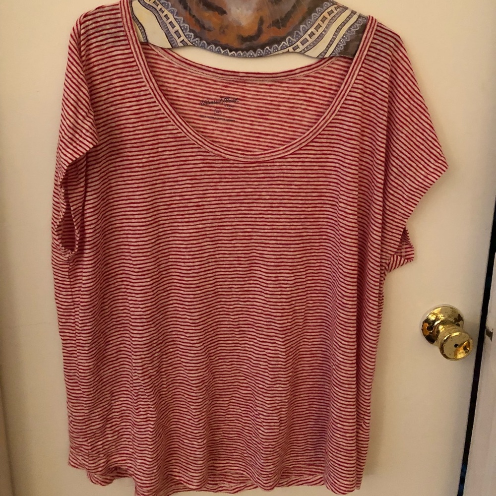 Red & White Striped Top